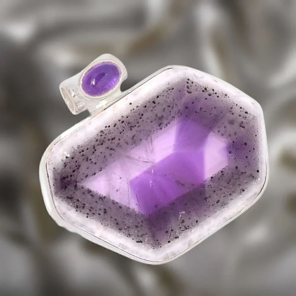 Natural Super 23 Amethyst Sterling Silver Pendant